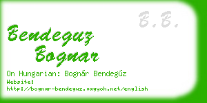 bendeguz bognar business card